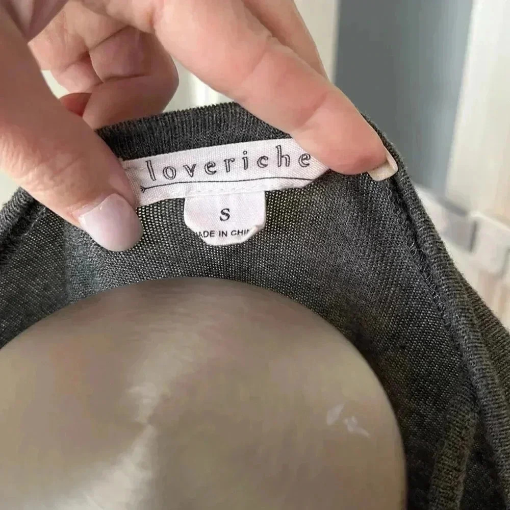 Size S long sleeve dark gray boutique top from Love Riche - Picture 4 of 5